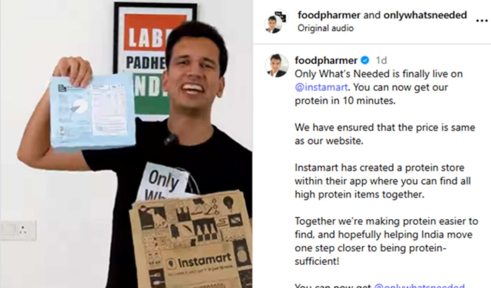 Swiggy Instamart Expands into Nutrition with Dedicated Protein Category