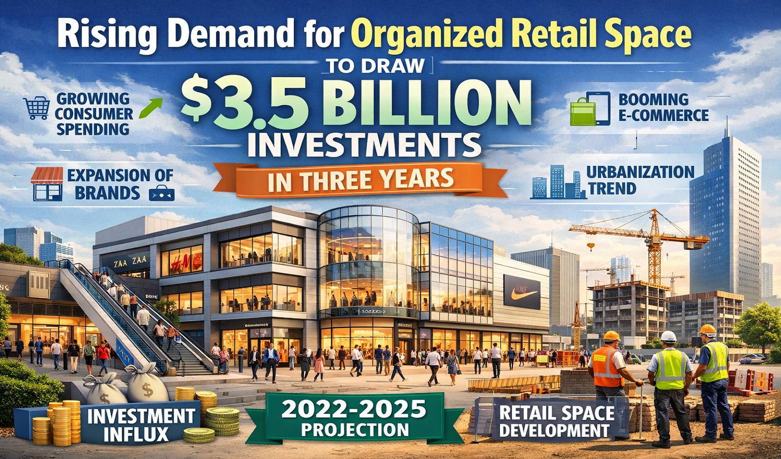 Organized Retail Space Demand Set to Attract $3.5 Bn in Investments Over Next 3 Years