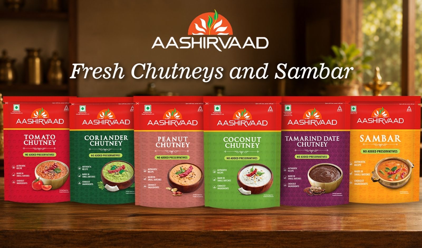 Aashirvaad Expands Portfolio with Fresh, Preservative-Free Chutneys and Sambar