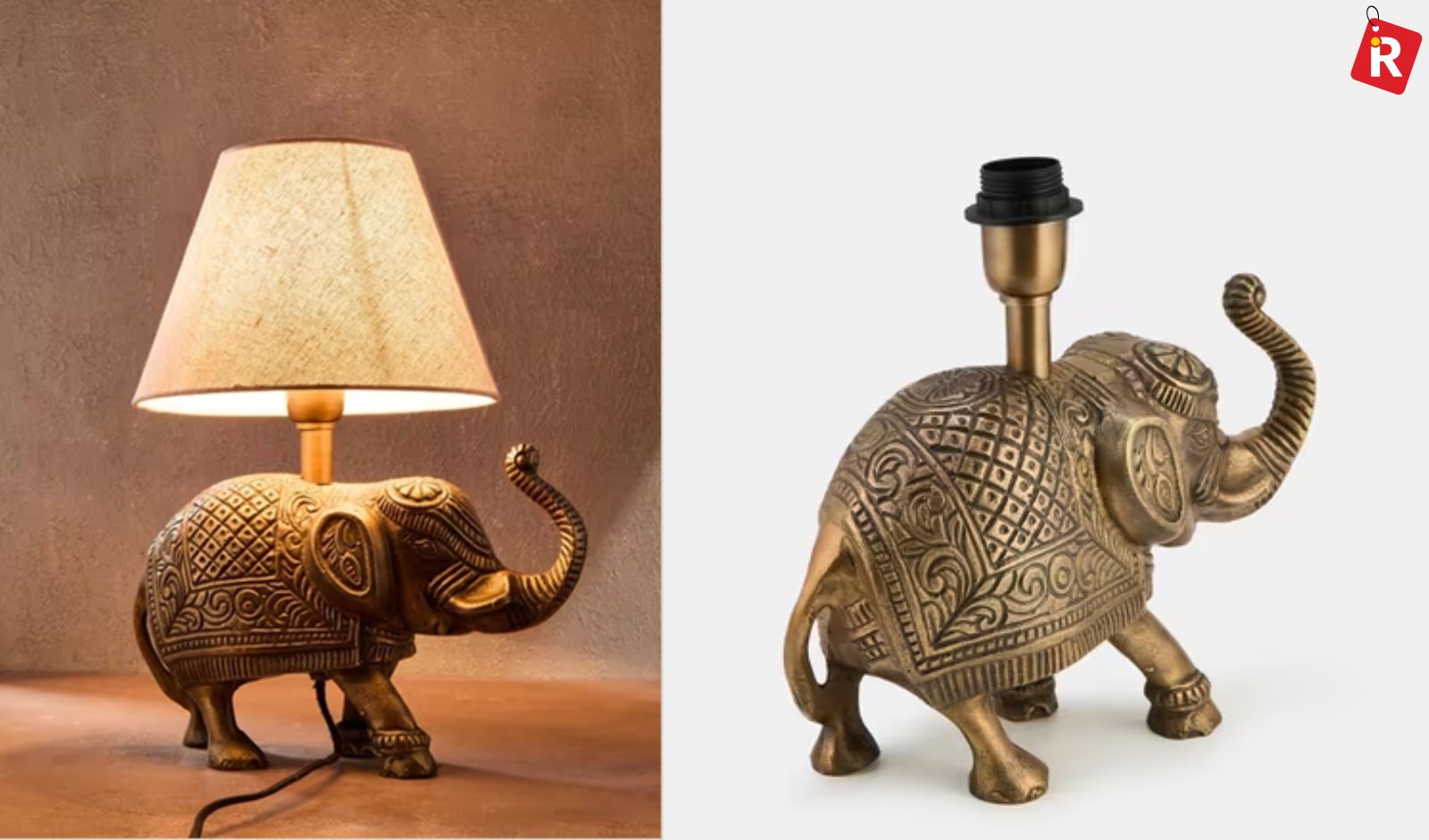 Brass Vanaj Metal Table Lamp - FabIndia 