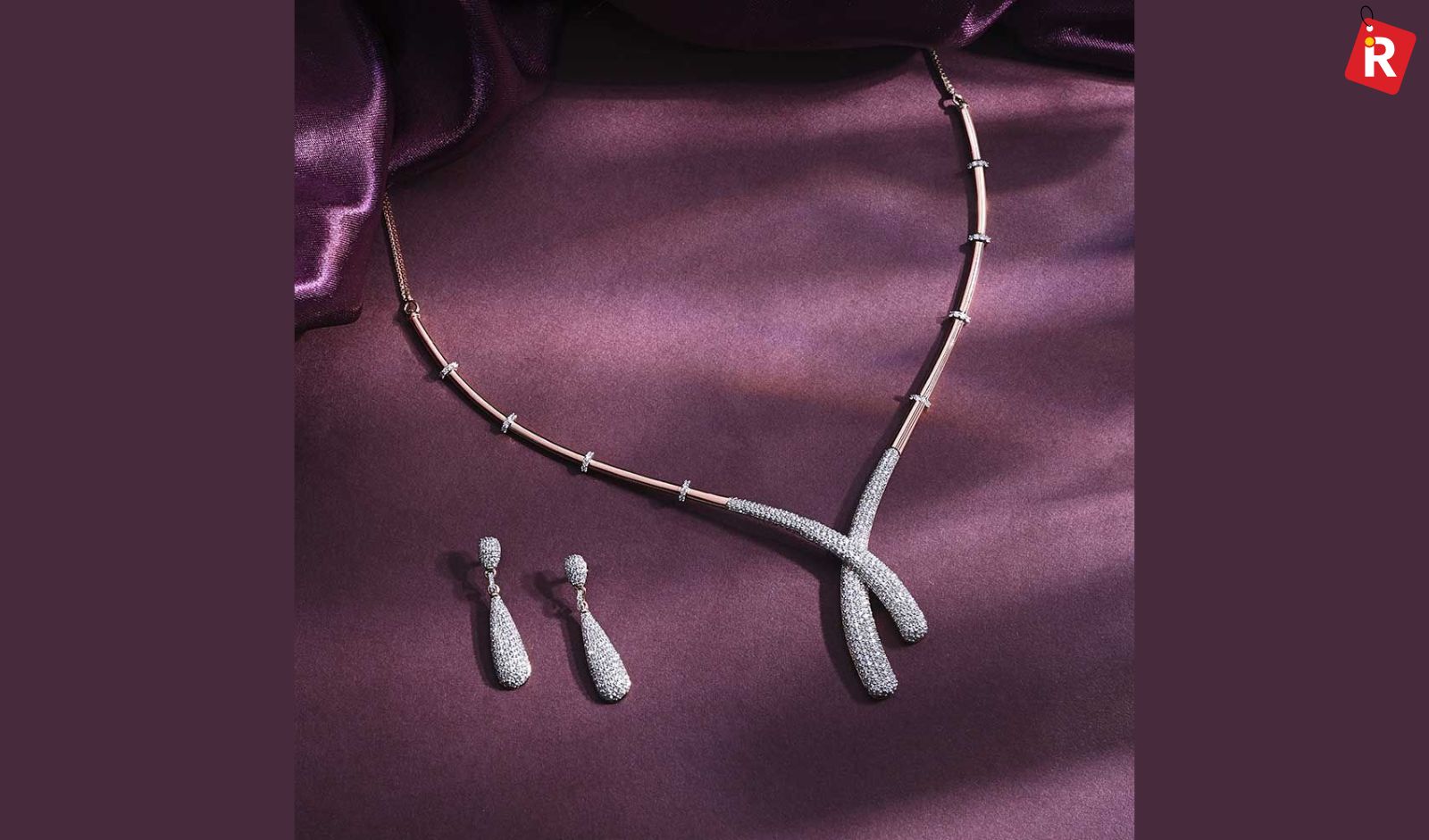 Dazzling Infinity Design Diamond Pendant Set by ORRA