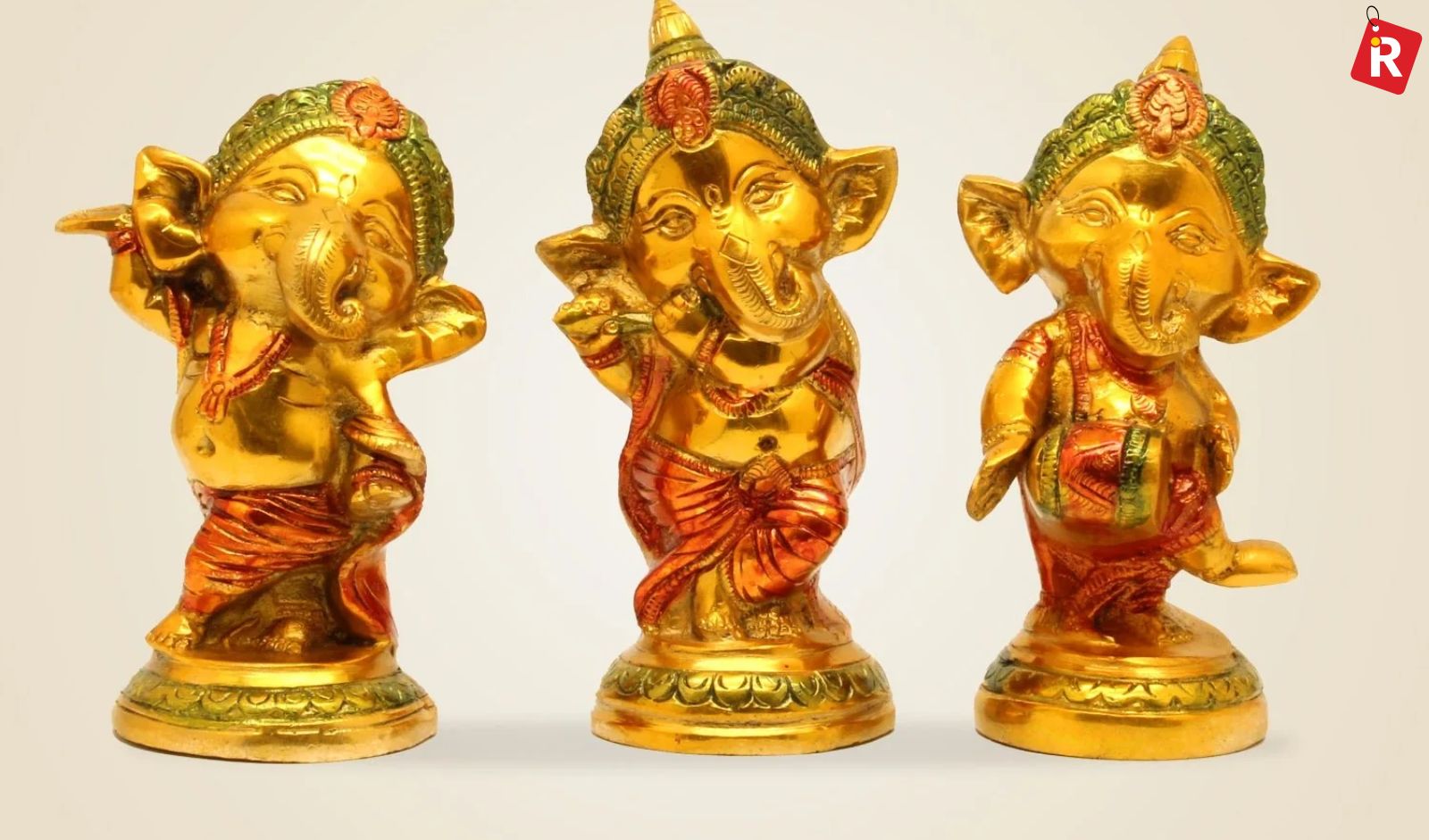  Musical Baby Ganesha Brass Idol Set - Luxeartisanship